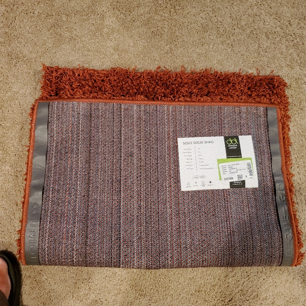 Terracotta Solid Shag Rug 2'2x3 - Picture 2 of 5